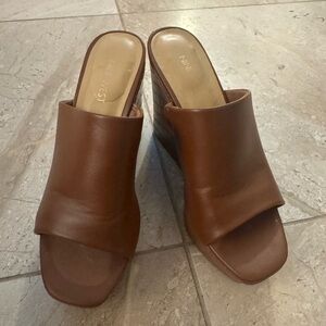 Nine West 4.5" wedge heels 8 1/2 brown